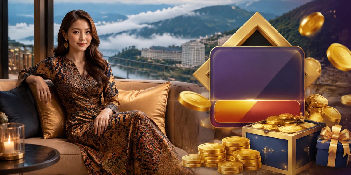 Suasana pertaruhan sukan langsung di Genting Highlands dengan corak batik Malaysia