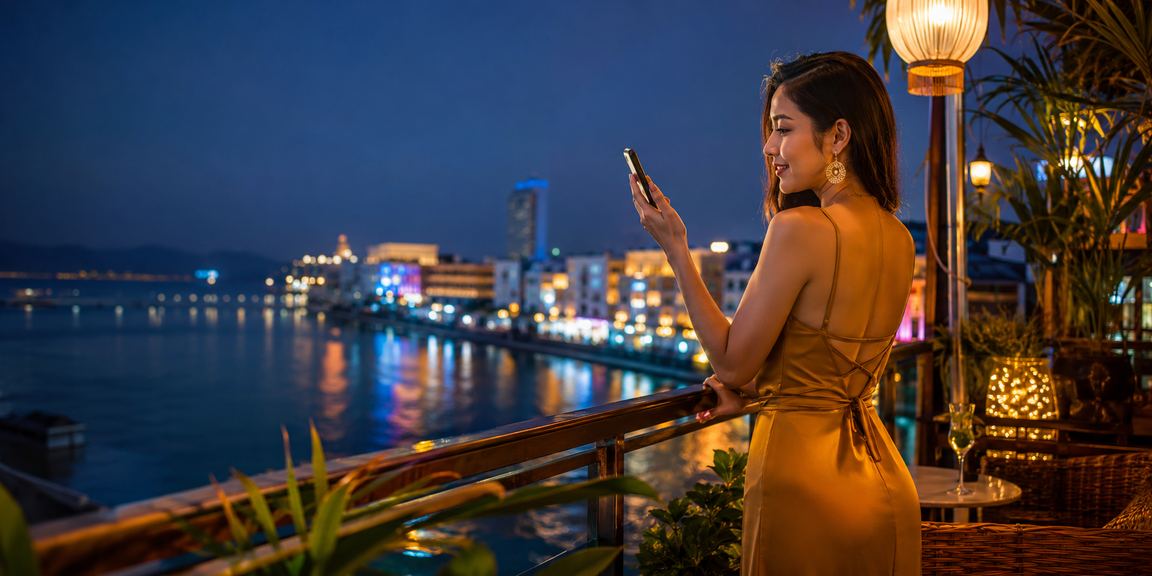 Pengguna Malaysia bermain loteri melalui telefon pintar di Penang