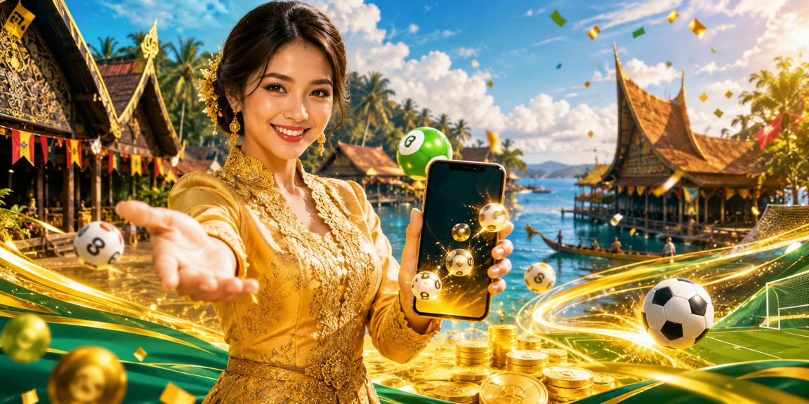 Wanita berbaju kebaya dari Sarawak bermain loteri dan jackpot dalam talian dengan seronok